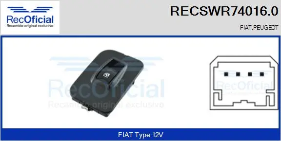 Switch, window regulator (RECSWR74016.0)