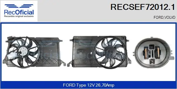 Electric Motor, radiator fan (RECSEF72012.1)