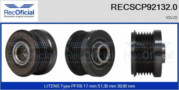 Belt Pulley, alternator (RECSCP92132.0)