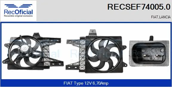 Electric Motor, radiator fan (RECSEF74005.0)