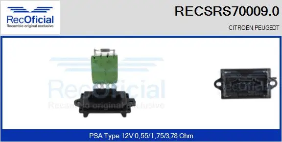 Resistor, interior blower (RECSRS70009.0)