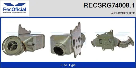 Cooler, exhaust gas recirculation (RECSRG74008.1)