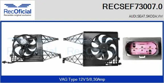 Electric Motor, radiator fan (RECSEF73007.0)