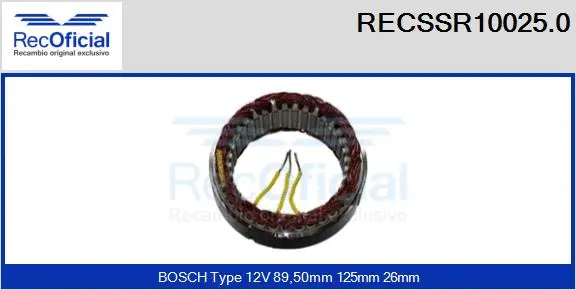 Stator, alternator (RECSSR10025.0)