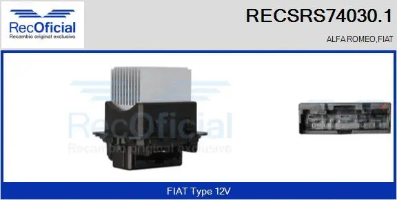 Resistor, interior blower (RECSRS74030.1)