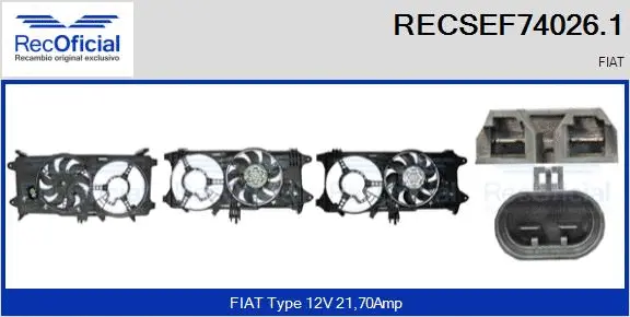 Electric Motor, radiator fan (RECSEF74026.1)