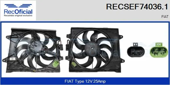 Electric Motor, radiator fan (RECSEF74036.1)