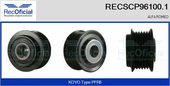 Belt Pulley, alternator (RECSCP96100.1)