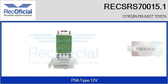 Resistor, interior blower (RECSRS70015.1)