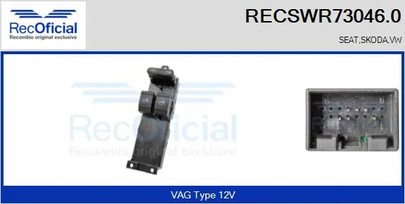 Switch, window regulator (RECSWR73046.0)