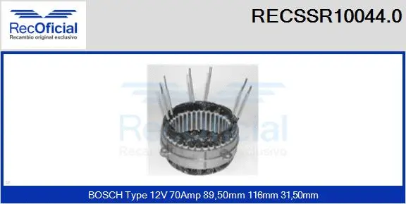 Stator, alternator (RECSSR10044.0)