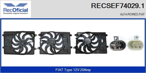 Electric Motor, radiator fan (RECSEF74029.1)