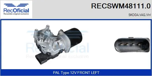 Wiper Motor (RECSWM48111.0)