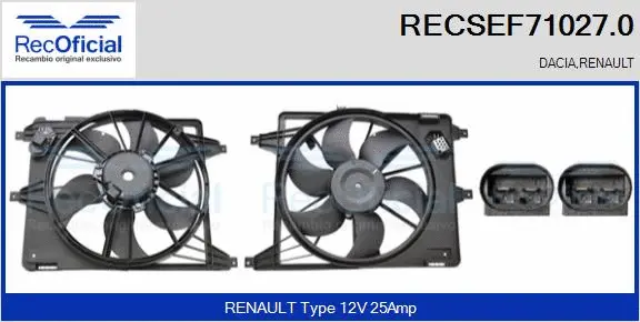 Electric Motor, radiator fan (RECSEF71027.0)