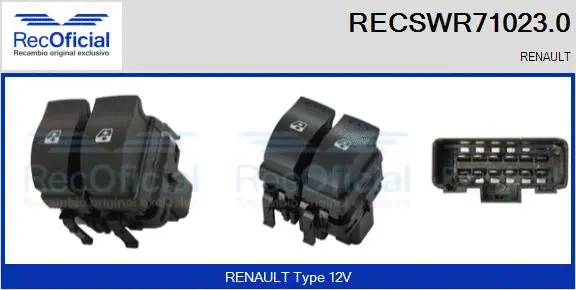 Switch, window regulator (RECSWR71023.0)