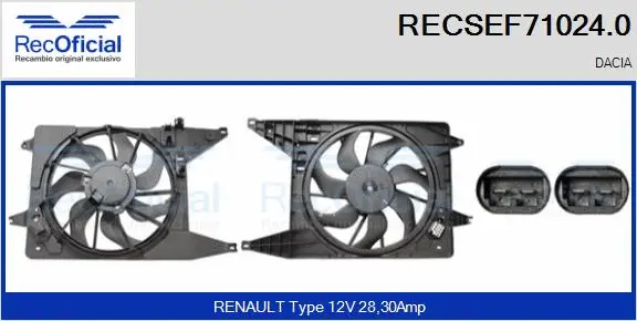 Electric Motor, radiator fan (RECSEF71024.0)