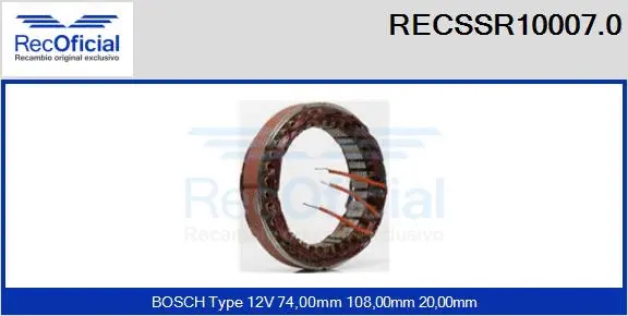 Stator, alternator (RECSSR10007.0)
