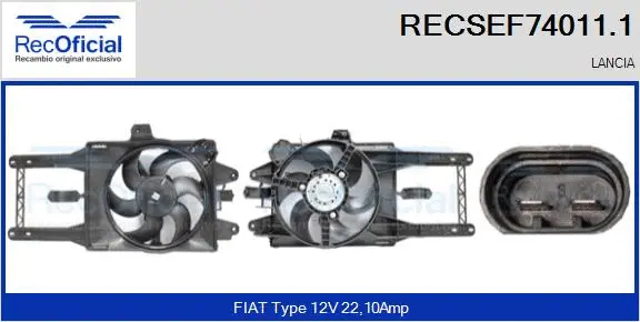 Electric Motor, radiator fan (RECSEF74011.1)