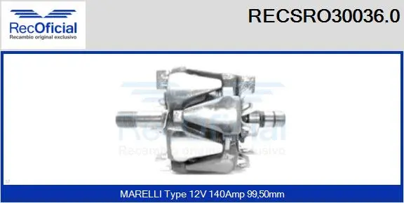 Rotor, alternator (RECSRO30036.0)
