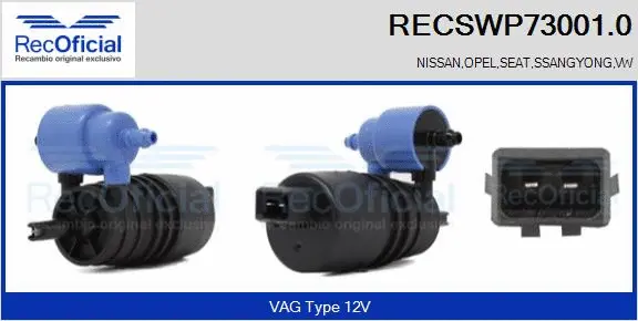 Washer Fluid Pump, window cleaning (RECSWP73001.0)