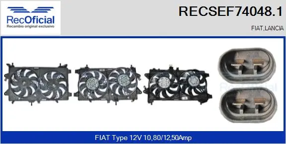 Electric Motor, radiator fan (RECSEF74048.1)