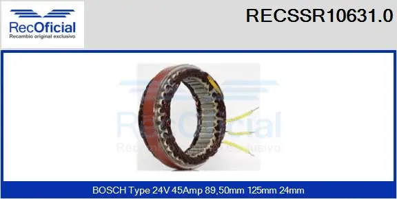 Stator, alternator (RECSSR10631.0)