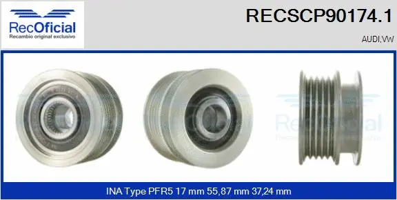 Belt Pulley, alternator (RECSCP90174.1)