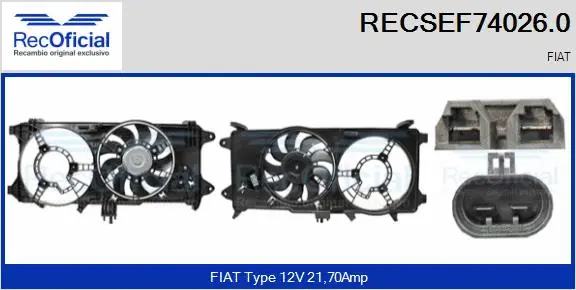 Electric Motor, radiator fan (RECSEF74026.0)