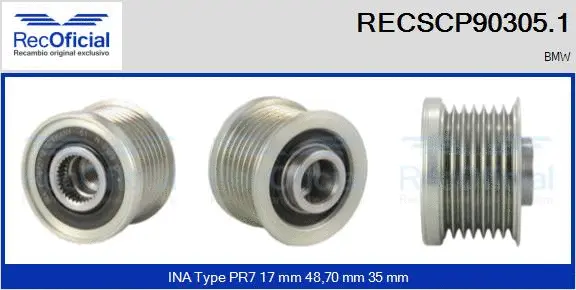 Belt Pulley, alternator (RECSCP90305.1)