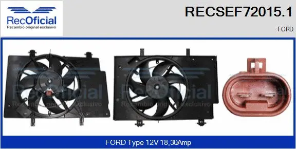 Electric Motor, radiator fan (RECSEF72015.1)