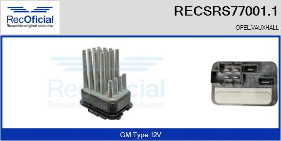 Resistor, interior blower (RECSRS77001.1)