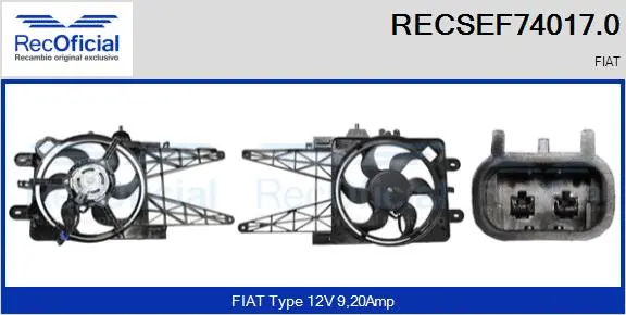 Electric Motor, radiator fan (RECSEF74017.0)