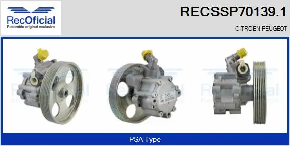 Hydraulic Pump, steering (RECSSP70139.1)