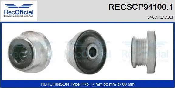 Belt Pulley, alternator (RECSCP94100.1)