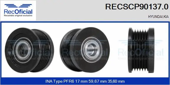 Belt Pulley, alternator (RECSCP90137.0)