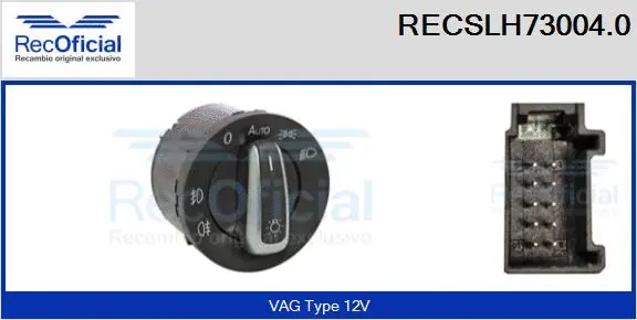 Switch, headlight (RECSLH73004.0)