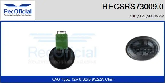 Resistor, interior blower (RECSRS73009.0)