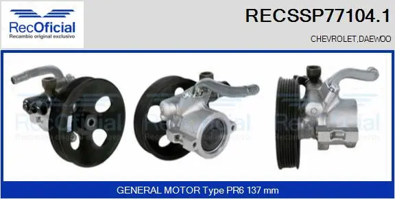 Hydraulic Pump, steering (RECSSP77104.1)