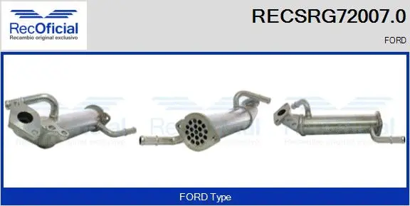 Cooler, exhaust gas recirculation (RECSRG72007.0)