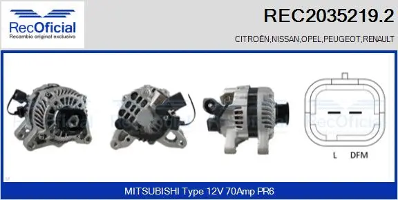 Alternator (REC2035219.2)