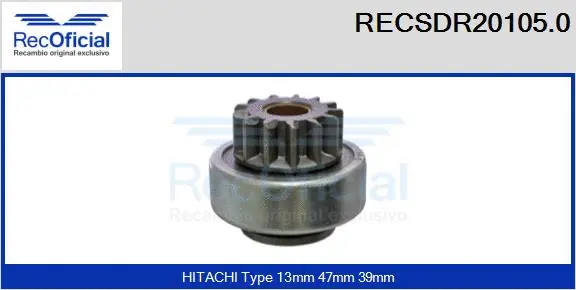 Pinion, starter (RECSDR20105.0)
