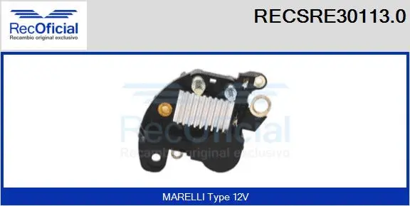 Alternator Regulator (RECSRE30113.0)