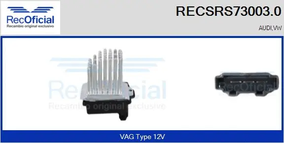 Resistor, interior blower (RECSRS73003.0)