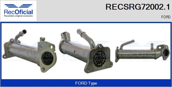 Cooler, exhaust gas recirculation (RECSRG72002.1)