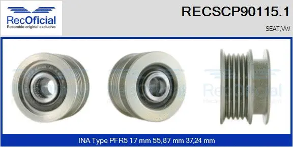 Belt Pulley, alternator (RECSCP90115.1)