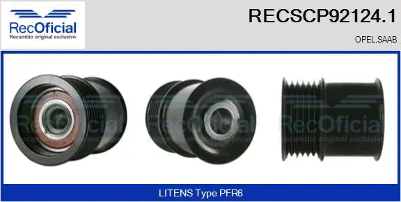 Belt Pulley, alternator (RECSCP92124.1)