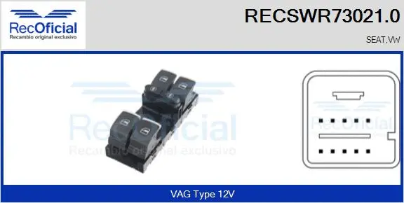 Switch, window regulator (RECSWR73021.0)