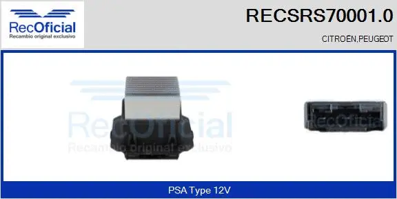 Resistor, interior blower (RECSRS70001.0)
