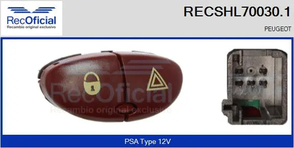 Hazard Warning Light Switch (RECSHL70030.1)