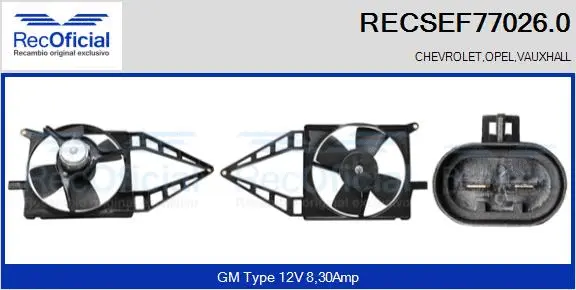 Electric Motor, radiator fan (RECSEF77026.0)